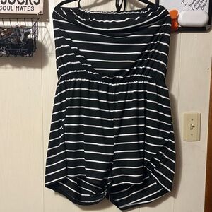 SHEIN Black and White Striped Romper